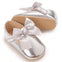 Silver Bow Soft Sole Booties BTS9115A